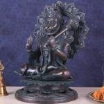 Pure Brass Vintage Finish Lord Hanuman Statue 18" | Superfine Craftsmanship | Lotus Base | 19 kg Powerful Blessing | 11" Width & Depth | Divine Home Decor